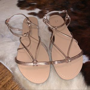Rose gold sandals never worn